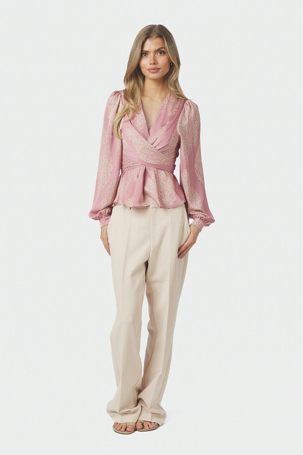 Rista Paisley Drop bluse - Evening Rose